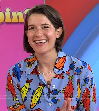 Daryn Carp's fish print shirt on Today