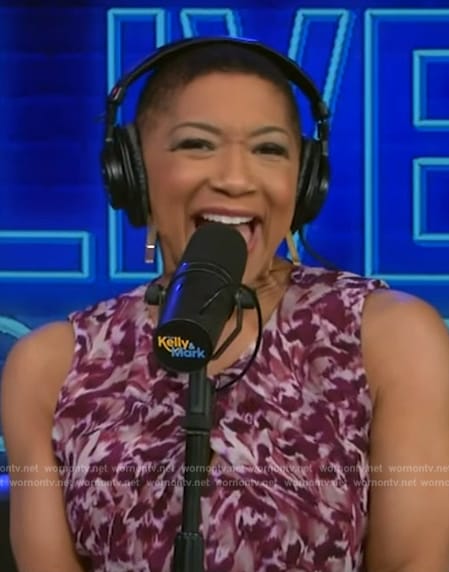 Deja Vu's floral print sleeveless dress on Live with Kelly and Mark