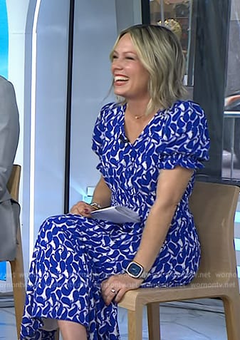 Dylan's blue print midi dress on Today