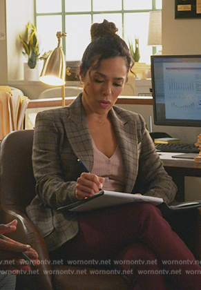 Emily's plaid blazer on All Rise