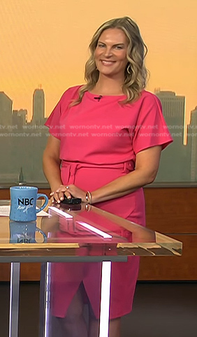 Emily West's pink tie waist dress on Today