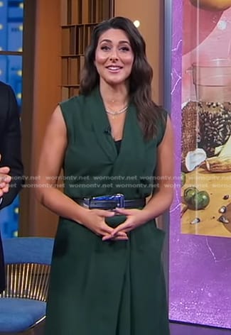 Erielle's green sleeveless wrap dress on Good Morning America