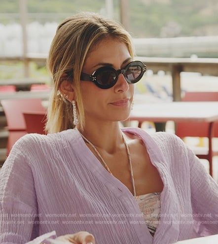 Erin's floral halter neck swimsuit on The Real Housewives of New York City