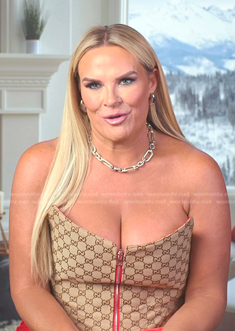 Heather's beige confessional top on The Real Housewives of Salt Lake City