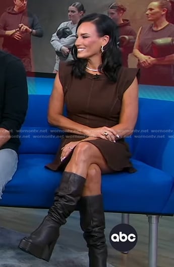 Heidi D'Amelio's brown mini dress on Good Morning America