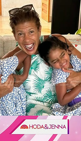 Hoda's white leaf print halter dress on Today