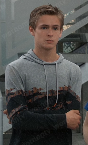 Jake's grey and black hoodie on General Hospital