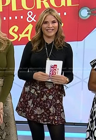 Jenna's brown floral mini skirt on Today