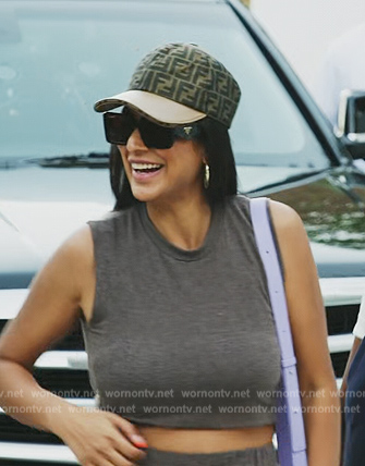 Jessel's fendi logo cap and sunglasses on The Real Housewives of New York City