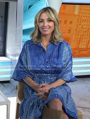 Jessica Knoll's blue plaid shirtdress on Today
