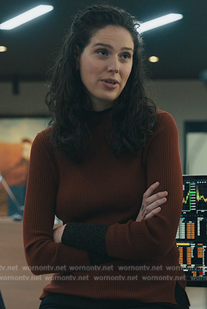 Rian's contrast cuff sweater on Billions