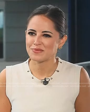 Kaylee's ivory grommet neck top on Today