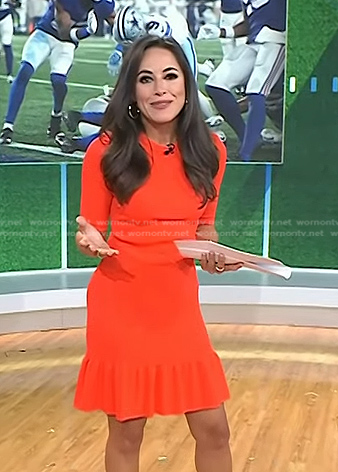 Kaylee's red ruffle hem dress on Today