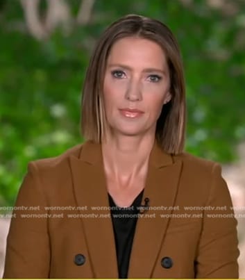 Kayna Whitworth's camel blazer on Good Morning America