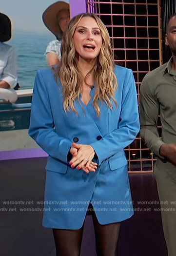 Keltie Knight's blue blazer mini dress on E! News