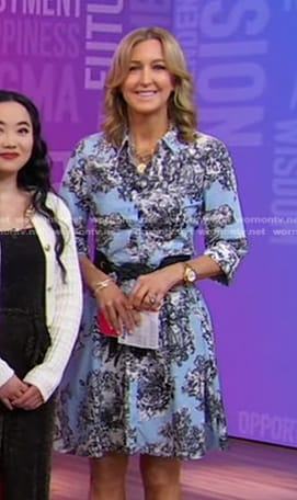 Lara's light blue printed shirtdress on Good Morning America
