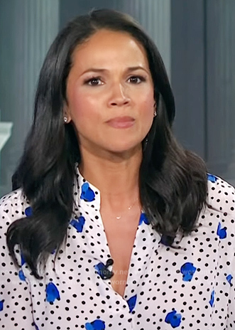 Laura Jarrett's floral blouse on NBC News