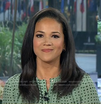 Laura Jarrett's green polka dot blouse on Today