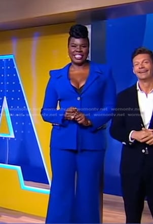 Leslie Jones's blue pant suit on Good Morning America