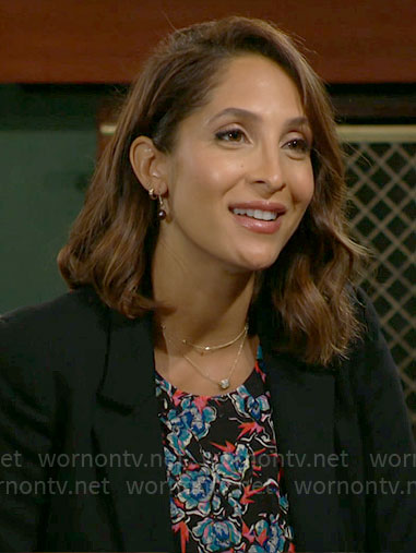 Lily's black floral dress on The Young and the Restless