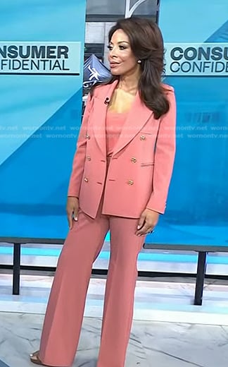 Lisa Simonsen's pink pant suit on Today