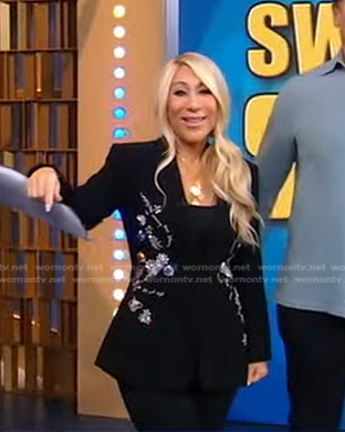 Lori Greiner's black embellished blazer on Good Morning America