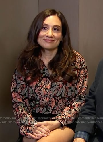 Lucy's floral print blouse on Access Hollywood