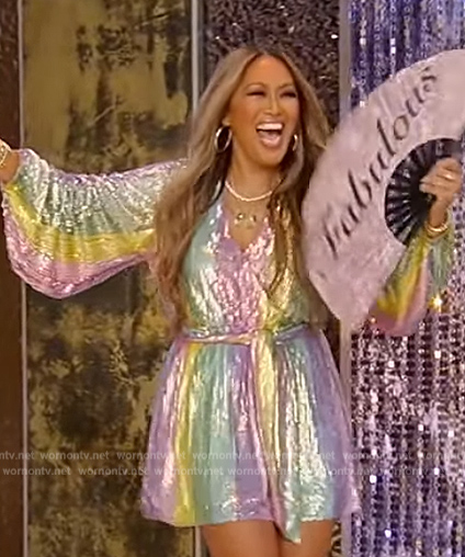 Mally Roncal's metallic stripe dress on Tamron Hall Show