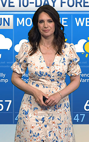 Maria's beige floral v-neck dress on Today
