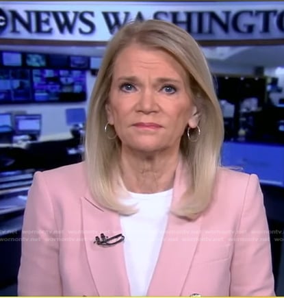 Martha Raddatz's pink double breasted blazer on Good Morning America