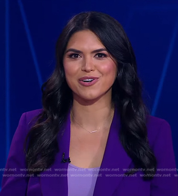Melissa Adan's purple cropped blazer on Good Morning America