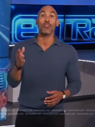 Melvin Roberts' blue polo sweater on Extra