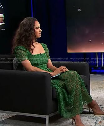 Misty Copeland's green embroidered lace dress on Today