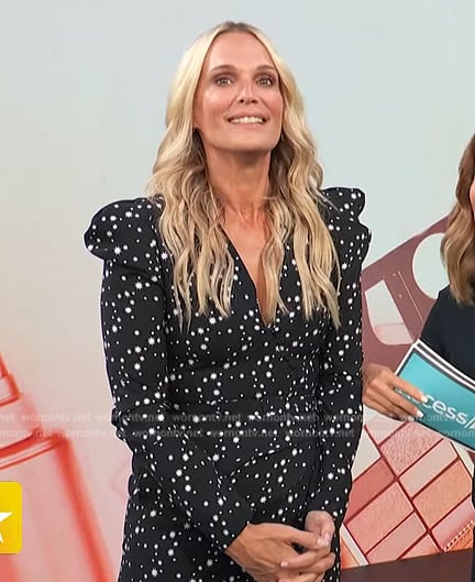 Molly Sims's star print wrap dress on Access Hollywood