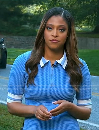Morgan Norwood's blue polo top on Good Morning America