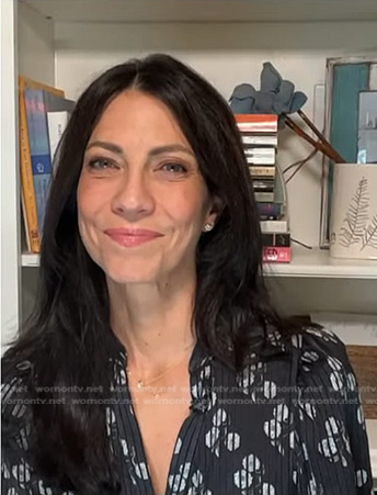 Dr. Natalie Azar's black striped blouse on NBC News Daily