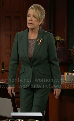 Nikki's green suit on The Young and the Restless