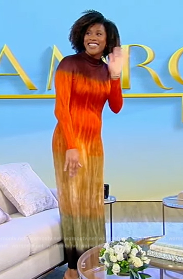 Nina Westbrook's tie dye maxi dress on Tamron Hall Show