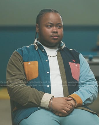 Papa's multicolor corduroy shirt on The Chi