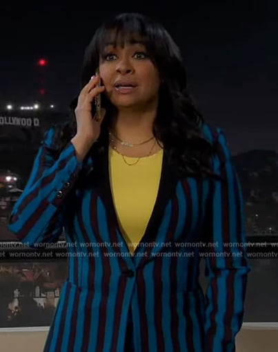 Raven's blue stripe blazer on Ravens Home
