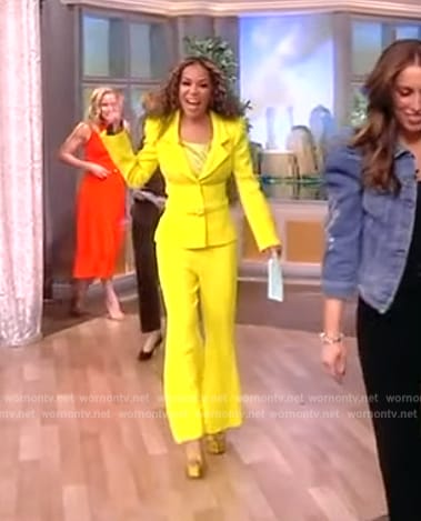 Sunny's yellow belted blazer on The View