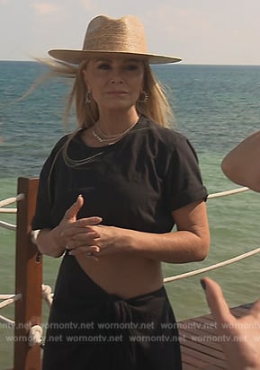 Tamra's black cutout maxi dress on The Real Housewives of Orange County