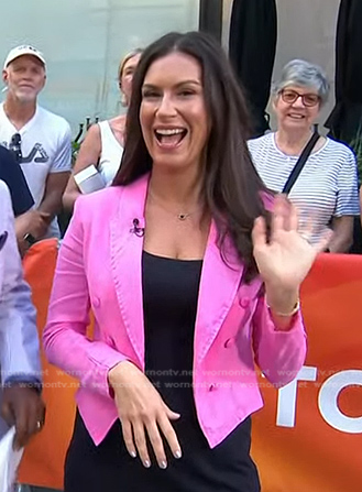 Stephanie Mansour's pink cropped blazer on Today