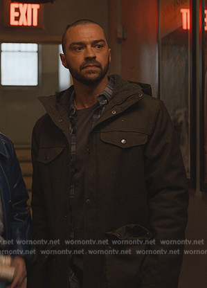 Tobert's green utility jacket on Only Murders in the Building