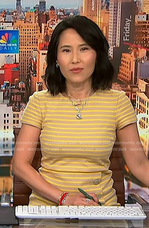 Vicky's yellow striped dress on NBC News Daily