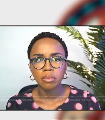 Zinhle's polka dot print midi dress on NBC News Daily