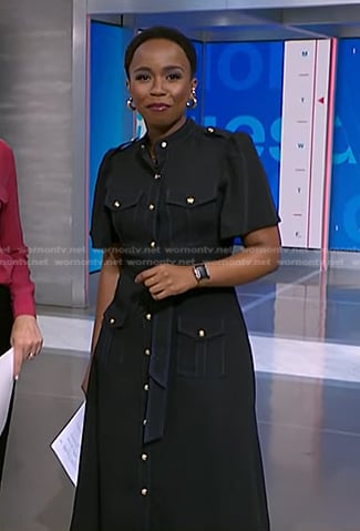 Zinhle's black utility shirtdress on NBC News Daily