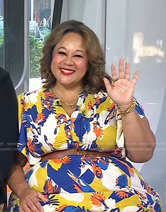 Jasmine Guillory's floral print dress on Today