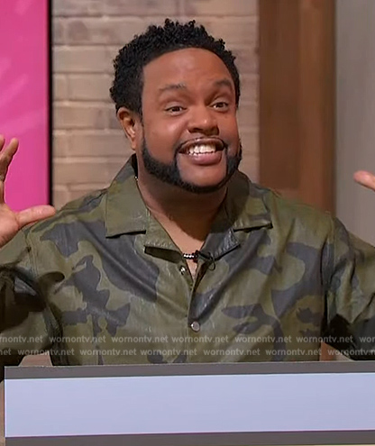 Jawn Murray's camo print shirt on Sherri