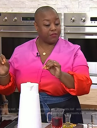 Tiffanie Barriere's ombre satin blouse on Today
